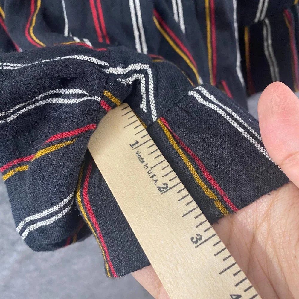 Billabong Romper Large Black Striped Play All Day V-Neck Long Sleeve - Picture 10 of 15